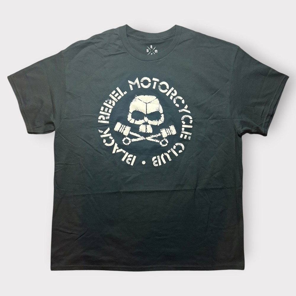 Black Rebel Motorcycle Club BRMC Graphic T-Shirt XL Black Skull Piston Rock Tee